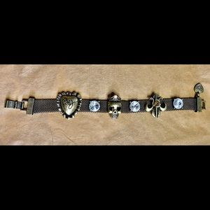 Rare Betsey Johnson Mesh Charm Bracelet